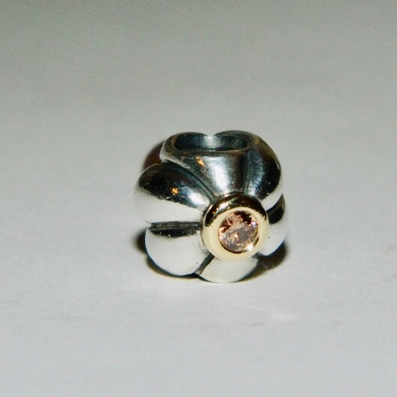 Pandora 14k Blooming Bud Pearl Charm Dangle - Picture 7 of 8